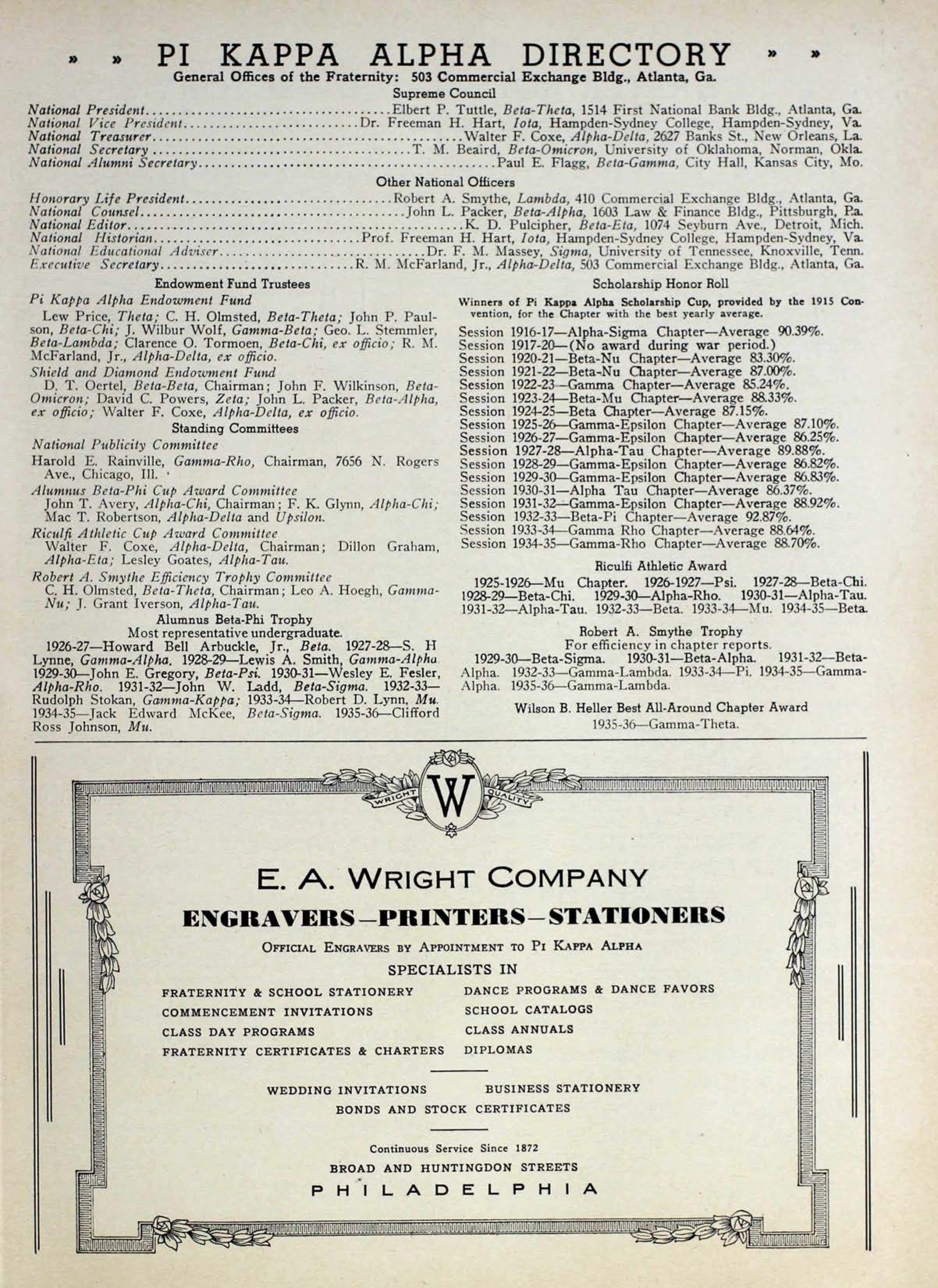 E. A. Wright Company Advertisement, December 1936